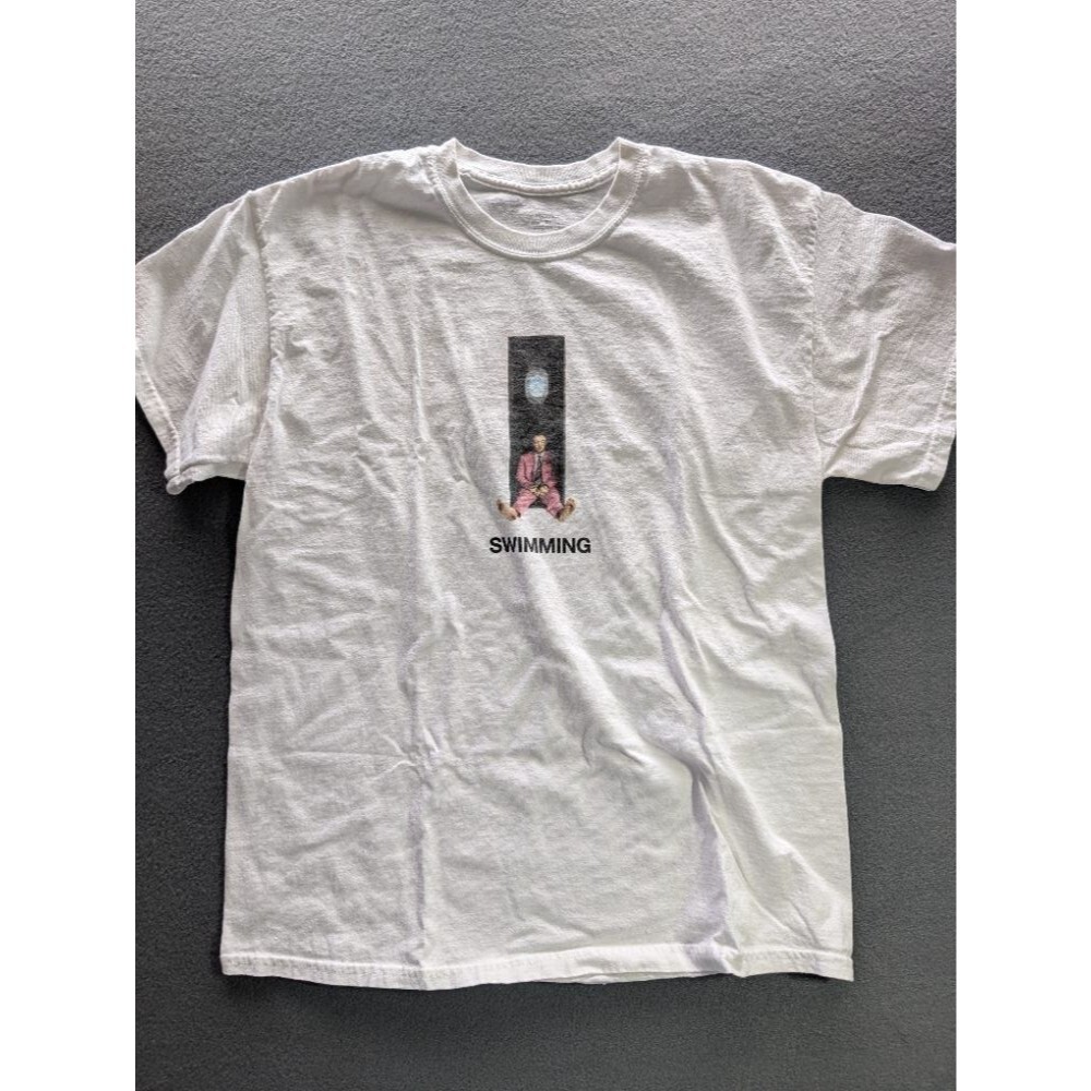 Mac Miller Swimming Album T-Shirt White Graphic Print Tee Size Large